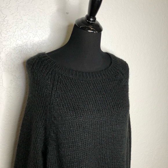 Wooden Ships black front pocket mohair wool blend tunic sweater size M/L - Picture 2 of 13